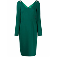 Dolce & Gabbana Vestido midi com aplicações nos ombros - Verde