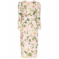 Dolce & Gabbana Vestido midi com estampa de lírios - Rosa