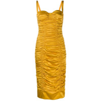 Dolce & Gabbana Vestido midi com franzido - Amarelo