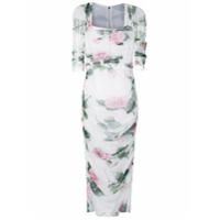 Dolce & Gabbana Vestido midi com padronagem floral - Branco