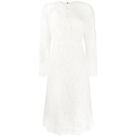 Dolce & Gabbana Vestido midi com renda ondulada - Branco