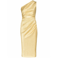 Dolce & Gabbana Vestido midi ombro único metálico - Dourado
