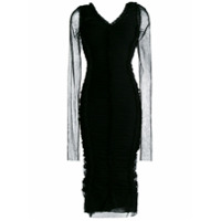 Dolce & Gabbana Vestido slim com recortes translúcidos - Preto