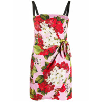 Dolce & Gabbana Vestido slim sem manga com estampa Geranium - Rosa