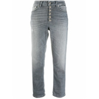Dondup Calça jeans reta cintura média Koons - Cinza