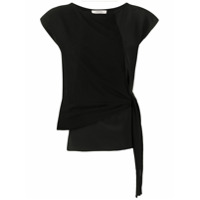 Dorothee Schumacher Camiseta com amarração lateral e recortes - Preto