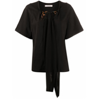 Dorothee Schumacher Camiseta decote em V com detalhe de lenço - Preto