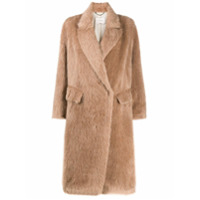 Dorothee Schumacher Casaco oversized com acabamento em pelos - Marrom