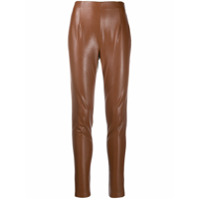 Dorothee Schumacher faux leather high-waisted skinny trousers - Marrom