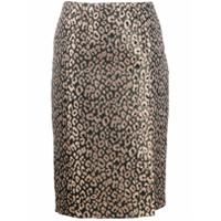 Dorothee Schumacher Saia com estampa leopardo - Dourado