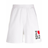 Dsquared2 Bermuda esportiva com estampa de logo Love - Branco