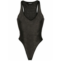 Dsquared2 Body decote em V translúcido - Preto