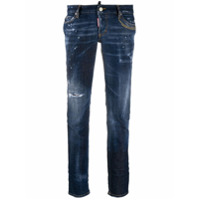 Dsquared2 Calça jeans bootcut com lavagem estonada - Azul