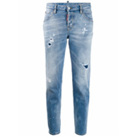 Dsquared2 Calça jeans cenoura com efeito destroyed - Azul