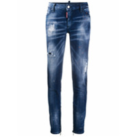 Dsquared2 Calça jeans cenoura skinny com efeito destroyed - Azul