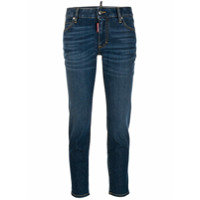 Dsquared2 Calça jeans cintura média com logo - Azul