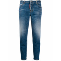 Dsquared2 Calça jeans cropped com efeito desbotado - Azul