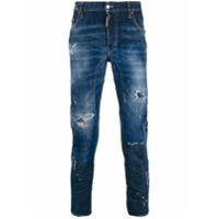 Dsquared2 Calça jeans cropped com rasgado - Azul