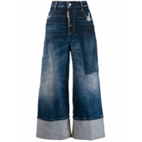 Dsquared2 Calça jeans pantalona com recortes - Azul