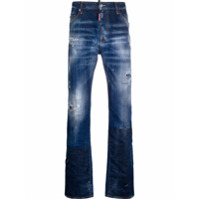 Dsquared2 Calça jeans reta com efeito destroyed - Azul
