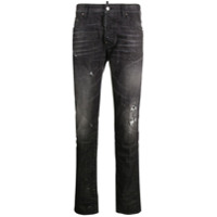 Dsquared2 Calça jeans reta com efeito destroyed - Preto