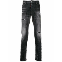 Dsquared2 Calça jeans reta com efeito destroyed - Preto