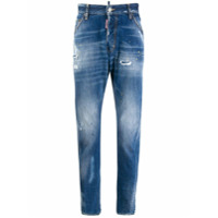 Dsquared2 Calça jeans reta com efeito manchado - Azul