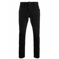 Dsquared2 Calça jeans skinny cintura baixa com efeito destroyed - Preto