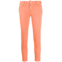 Dsquared2 Calça jeans skinny cintura média com logo - Laranja