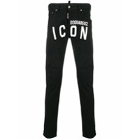 Dsquared2 Calça jeans skinny com logo Icon - Preto