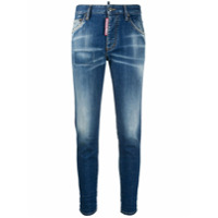 Dsquared2 Calça jeans skinny cropped com efeito destroyed - Azul