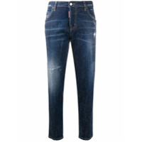 Dsquared2 Calça jeans skinny cropped com tachas - Azul