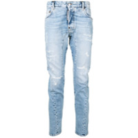 Dsquared2 Calça jeans slim cintura média destroyed - Azul