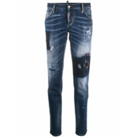 Dsquared2 Calça jeans slim com efeito destroyed - Azul