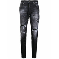 Dsquared2 Calça jeans slim com patch - Cinza
