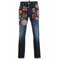 Dsquared2 Calça jeans slim com patch de logo - Azul