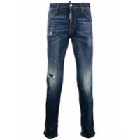 Dsquared2 Calça jeans slim com respingos de tinta - Azul