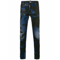 Dsquared2 Calça jeans slim Skater camuflada - Azul