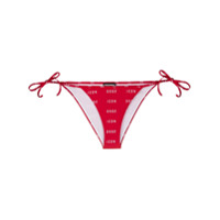 Dsquared2 Calcinha de biquíni com estampa de logo e amarração lateral - Vermelho