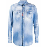 Dsquared2 Camisa jeans com efeito manchado - Azul