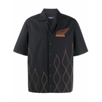 Dsquared2 Camisa mangas curtas com bordado de chamas - Preto