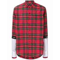 Dsquared2 Camisa xadrez com sobreposição - Vermelho