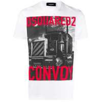 Dsquared2 Camiseta branca de algodão com estampa de logo Convoy - Branco