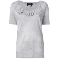 Dsquared2 Camiseta com acabamento de babados - Cinza