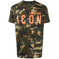 Dsquared2 Camiseta com estampa de camuflagem Icon - Marrom