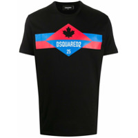 Dsquared2 Camiseta com estampa de logo e listras - Preto