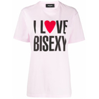 Dsquared2 Camiseta com estampa I love bisexy - Rosa