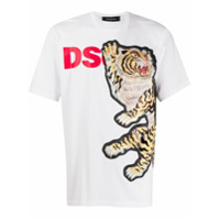 Dsquared2 Camiseta com logo e tigre - Branco