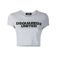 Dsquared2 Camiseta cropped com estampa de logo - Cinza