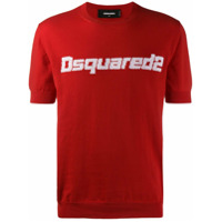 Dsquared2 Camiseta de tricô com logo - Vermelho